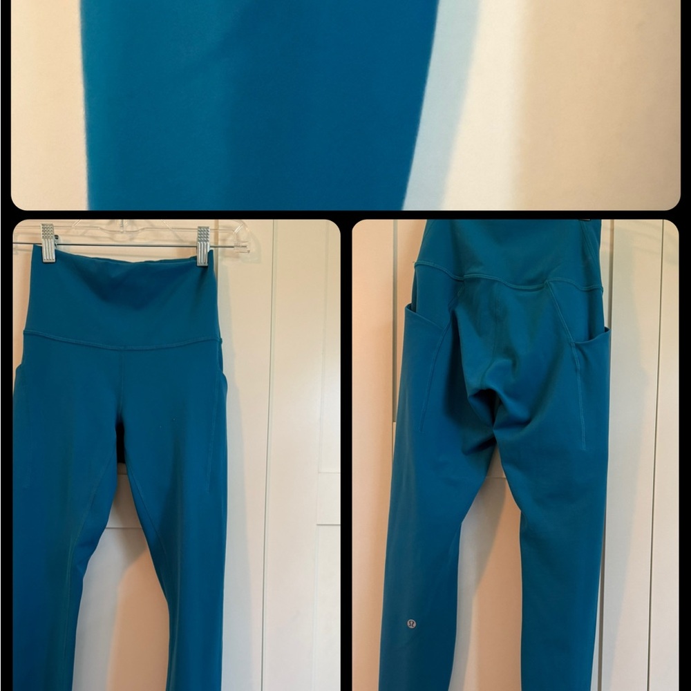 Lululemon Size 4 with pockets Teal High-Waisted Leggings